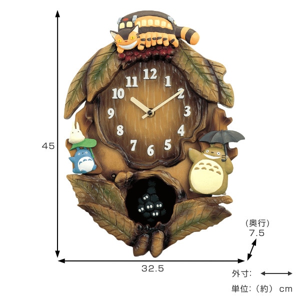 トトロ壁掛け時計 オルゴール - 時計