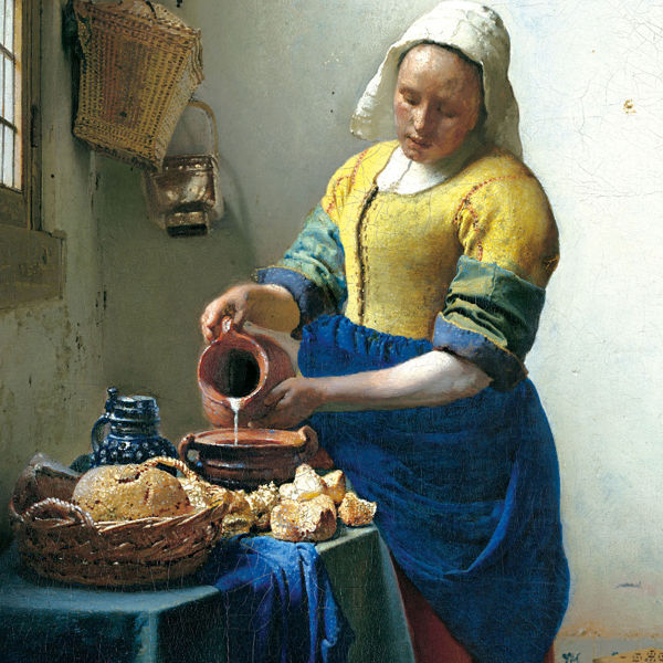 絵画 『牛乳を注ぐ女』 52×42cm ヨハネス・フェルメール 1658年～1660
