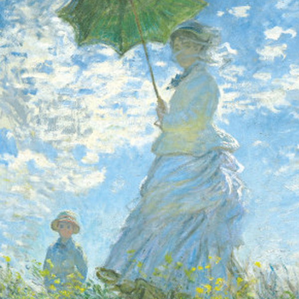 絵画 『散歩、日傘をさす女性』 52×42cm モネ 1875年 額入り 巧芸画