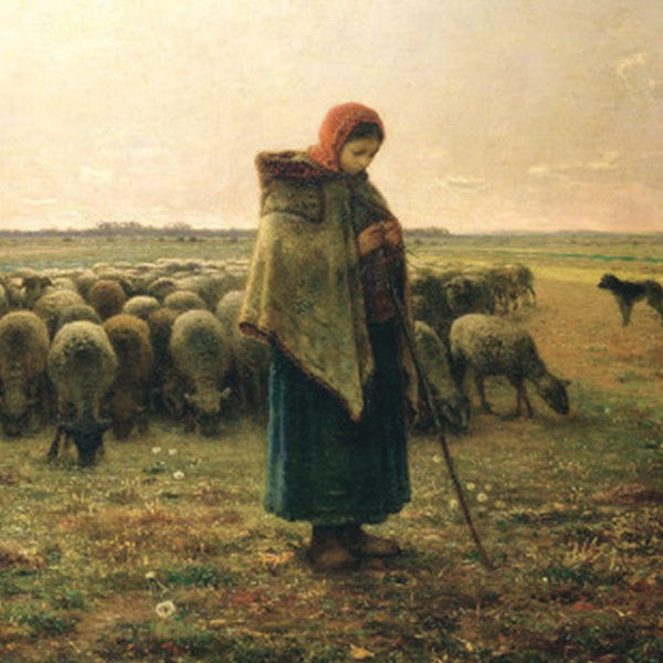 羊飼いの少女　ジャンフランソワ・ミレー　油彩・キャンバス