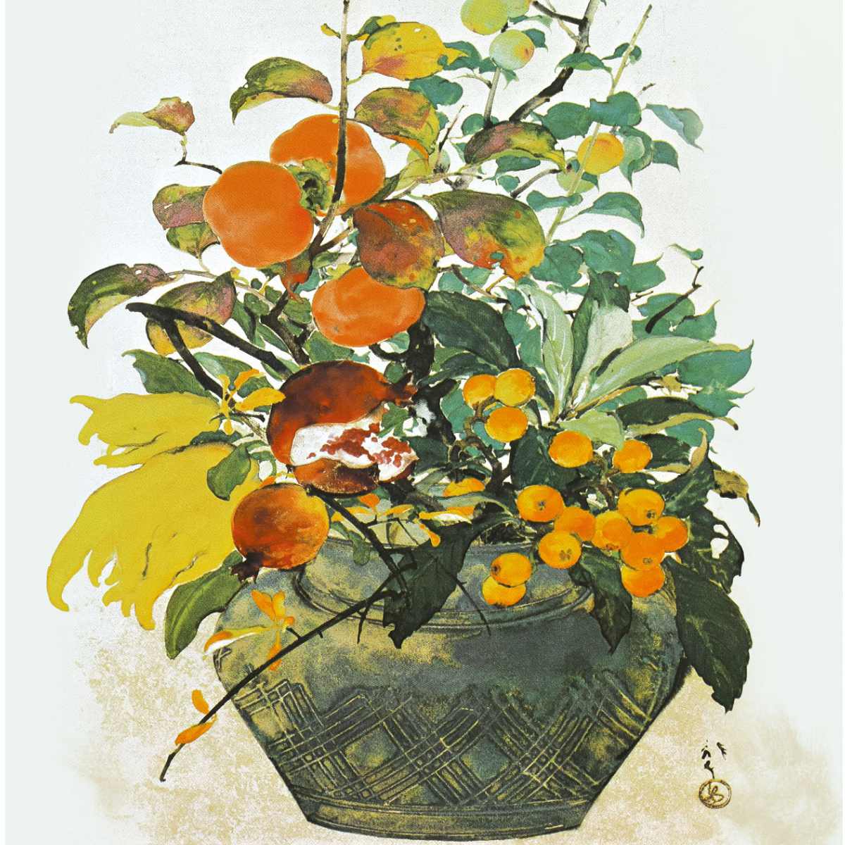 絵画 四季好果之図 52×42cm（ 絵 花 植物 アート アートパネル