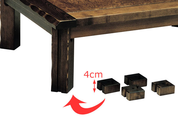 家具調こたつ 座卓 正方形 木製 継ぎ脚 コタツ かすみ 90cm角（ 炬燵