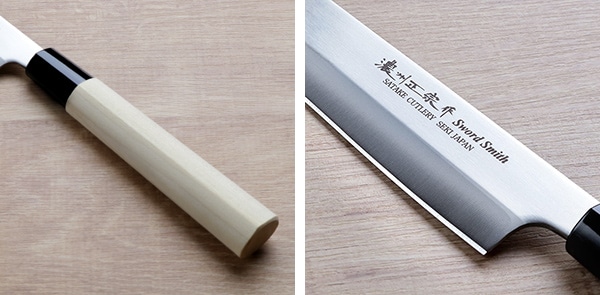 刺身包丁 24cm 濃州正宗 日本製 ステンレス 白木柄 右利き用 左利き用
