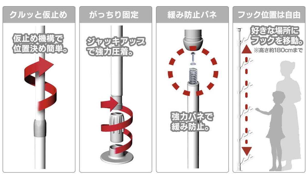 ポールハンガー 突っ張り つっぱり式ポールハンガー あいツリー