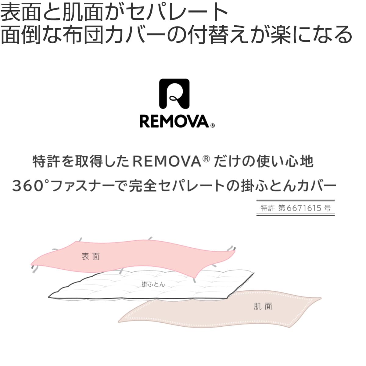 掛ふとんカバー シングルロング REMOVA セパレート 表面 アリスズ