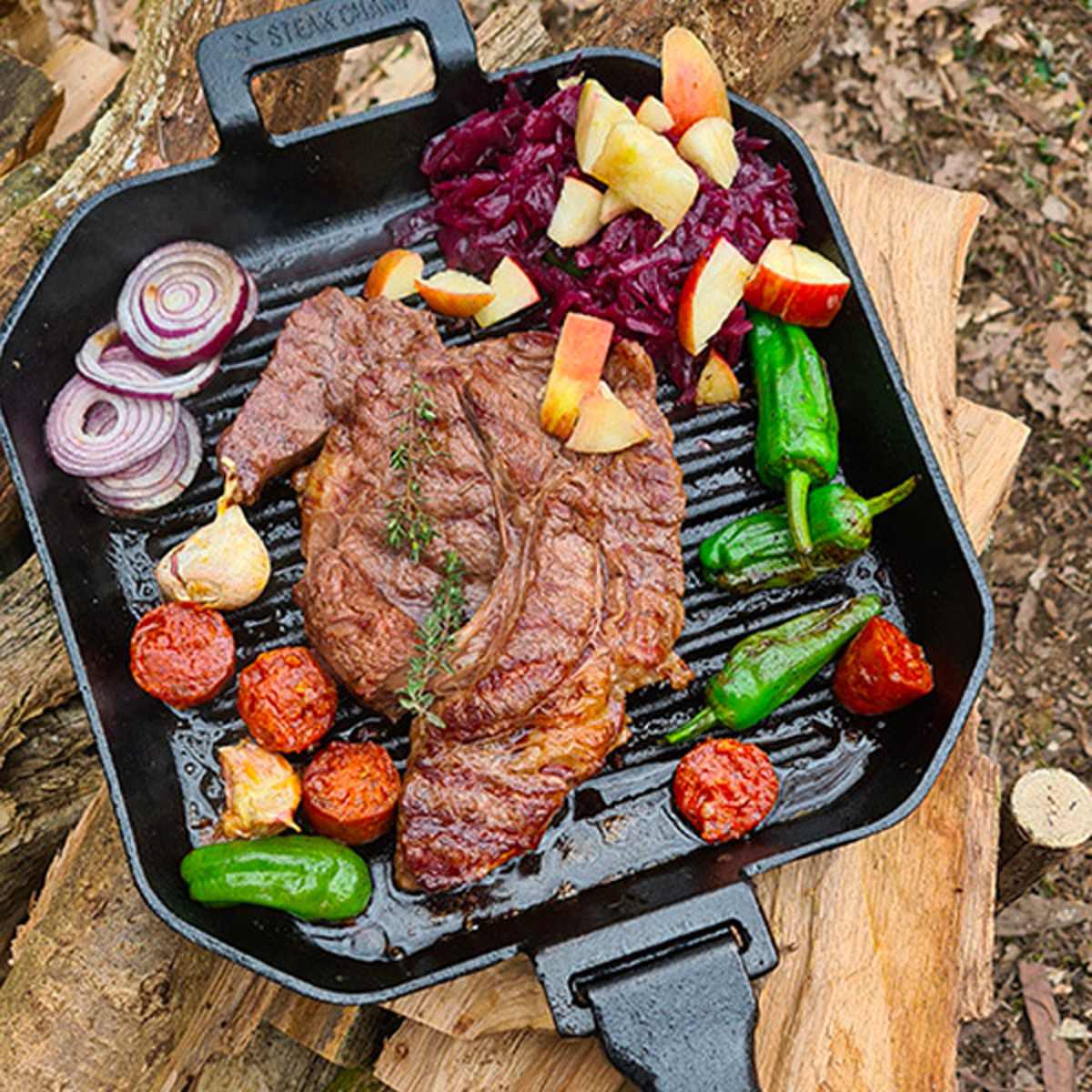 グリルパン STEAK CHAMP CAST IRON GRILLING PAN 26cm 四角