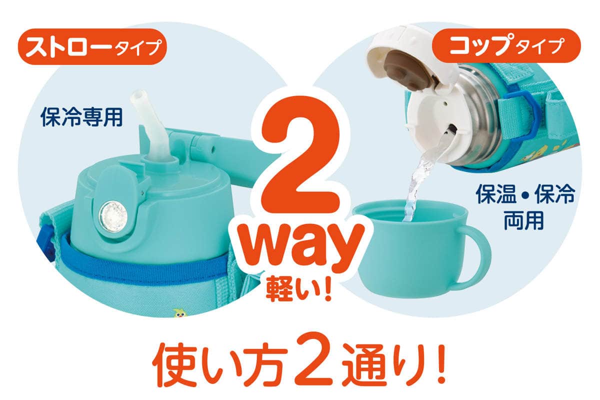 サーモス 水筒 600ml 2way ストロー コップ ミッキーマウス ミニー