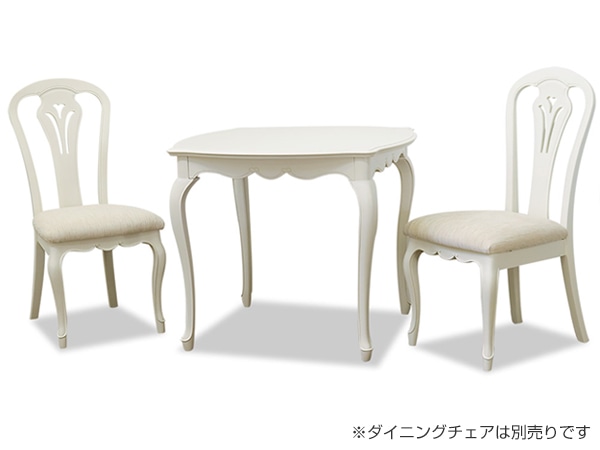 ダイニングテーブル 幅85cm フルール 木製 テーブル 白家具 姫系 家具 ...