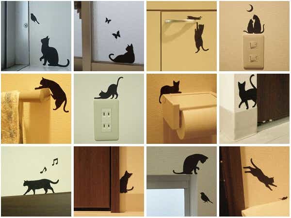 ウォールステッカー 壁紙シール 猫 お散歩 CAT LIFE（ インテリア