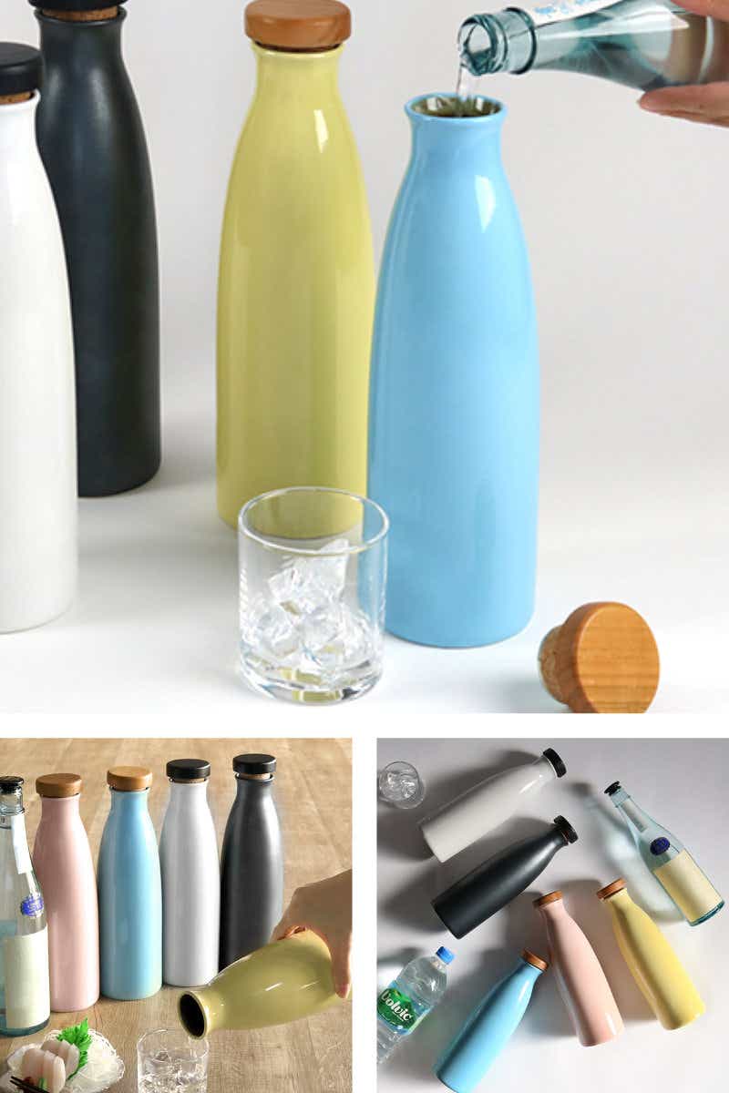 ① 宮陶 セラミック加工 水ボトル 水がめボトル 陶器 2ｌ - 容器