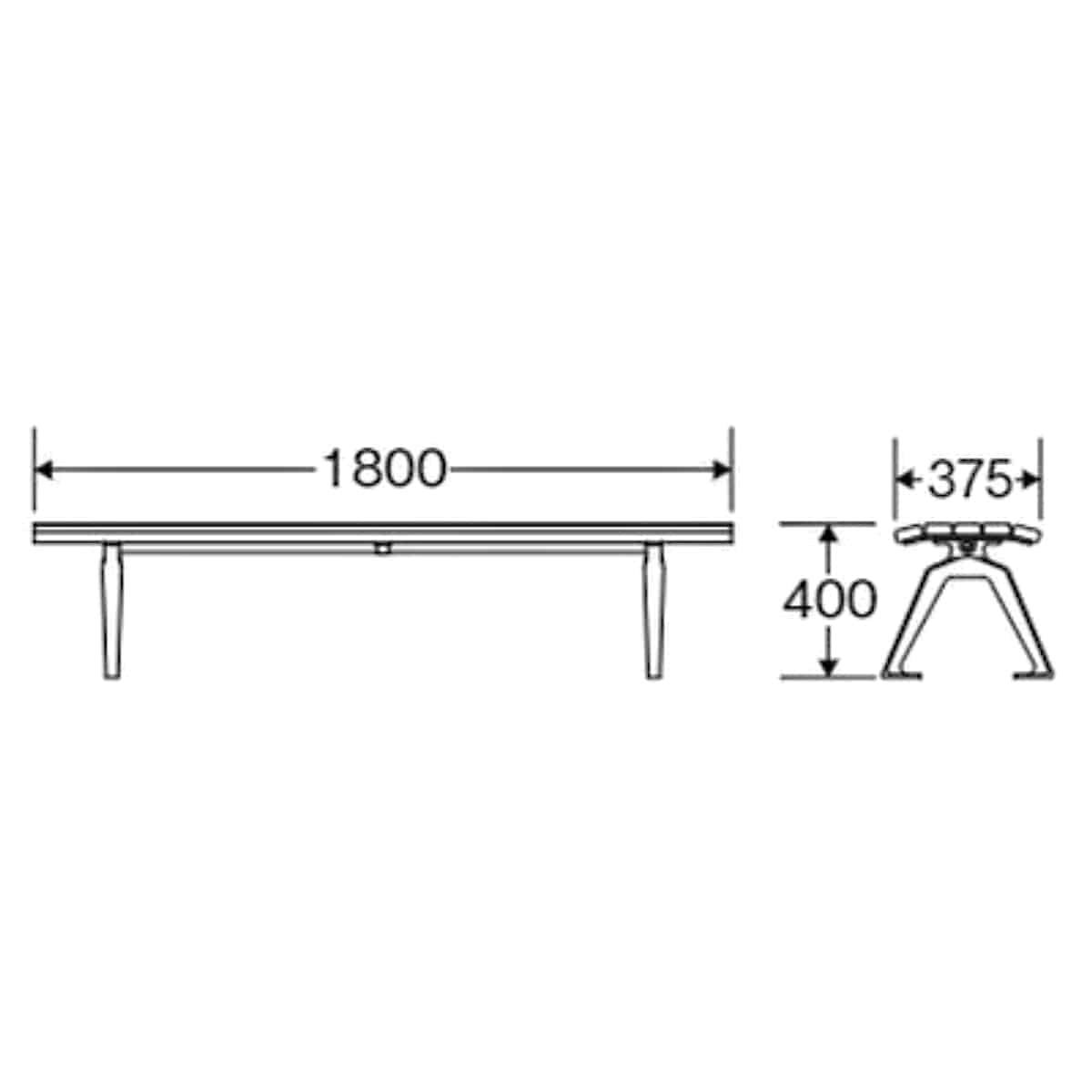 法人限定】 業務用 屋外用ベンチ 背なしタイプ 幅180×奥行44×高さ40cm