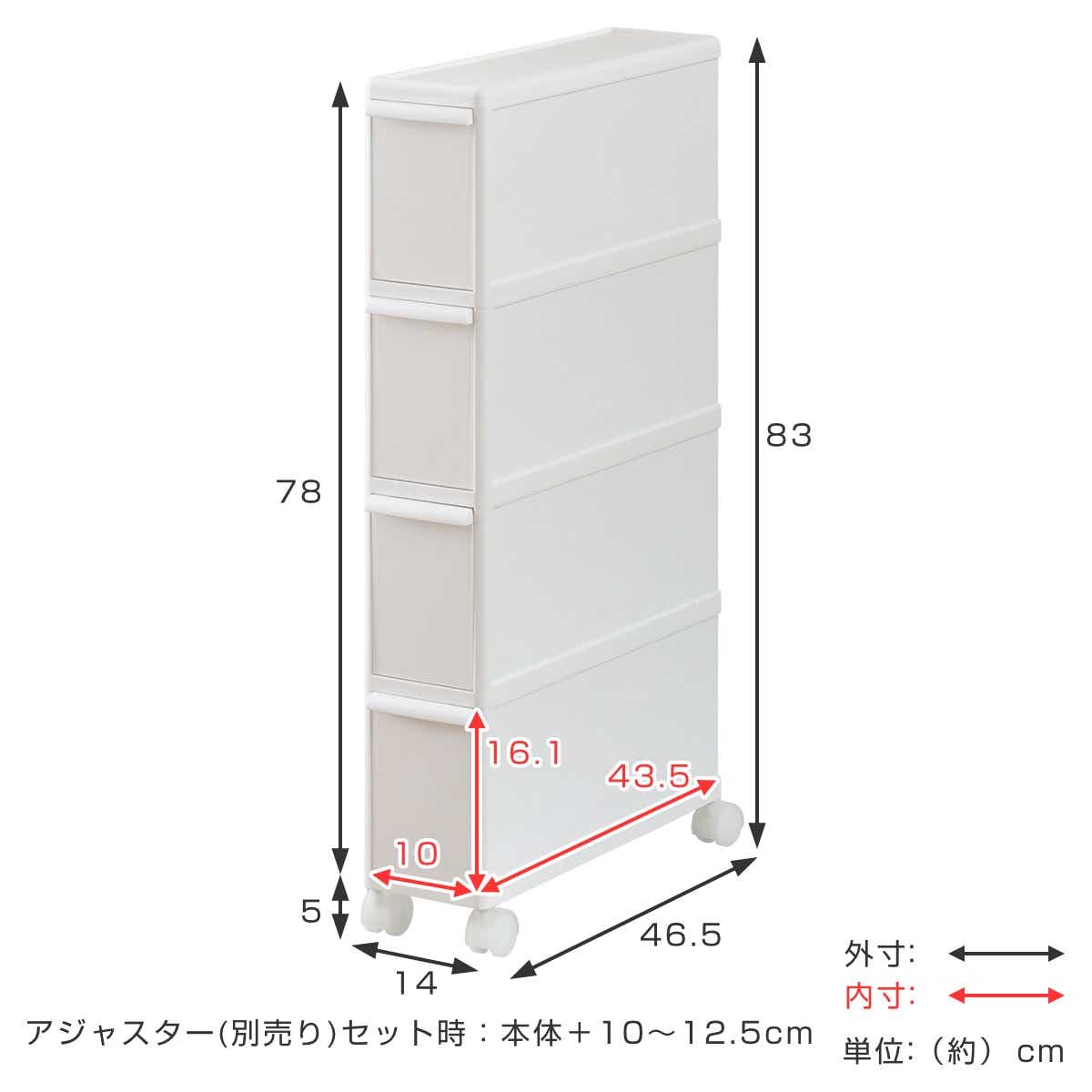 キッチンストッカー スリムストレージ ファイントールストッカー 幅