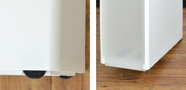 キッチンストッカー スリムストレージ 耐熱木天板 スリム 4段 幅18.7cm
