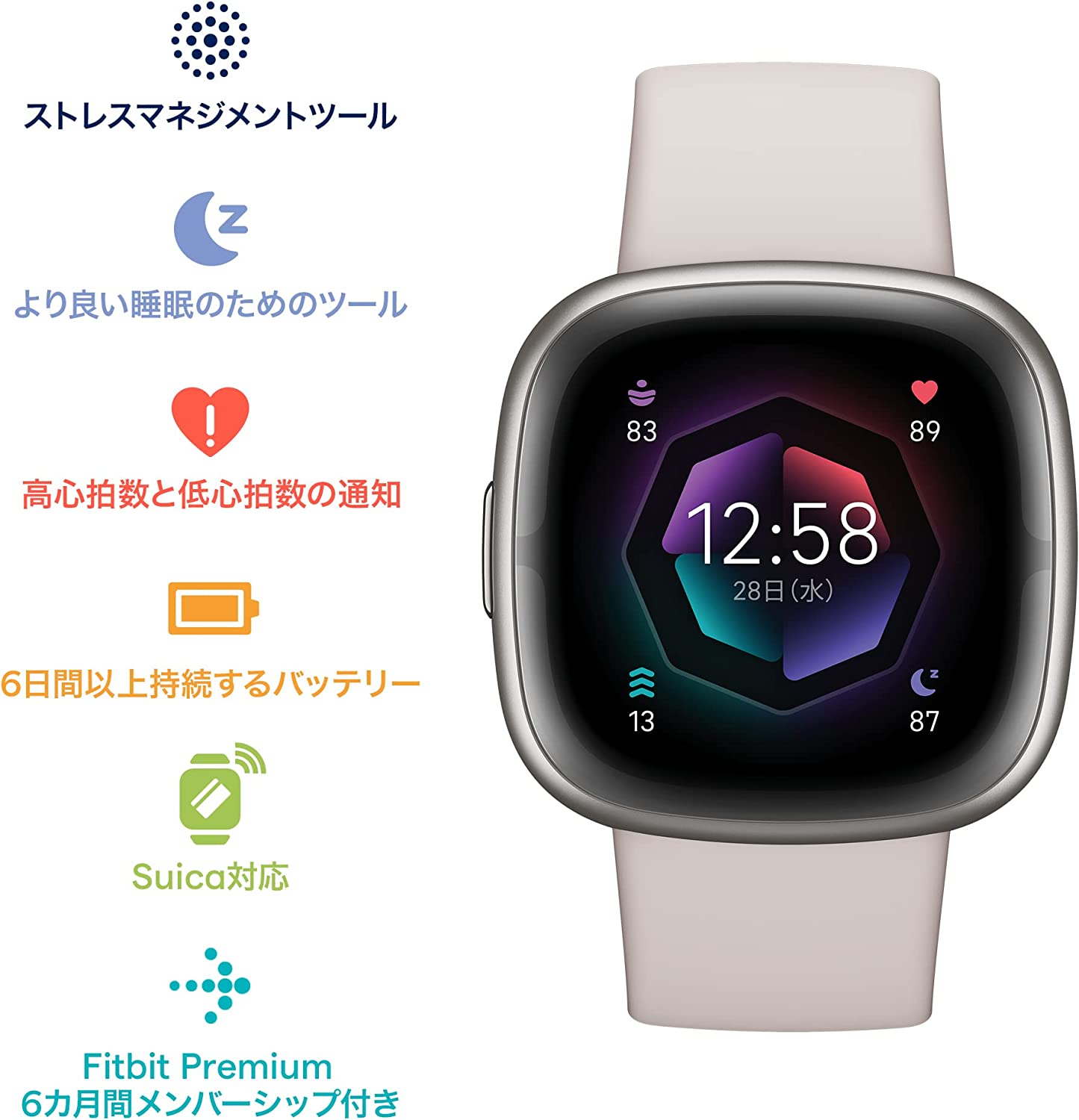 Fitbit SENSE 2 LUNAR WHITE / PLATINUM A… - fawema.org