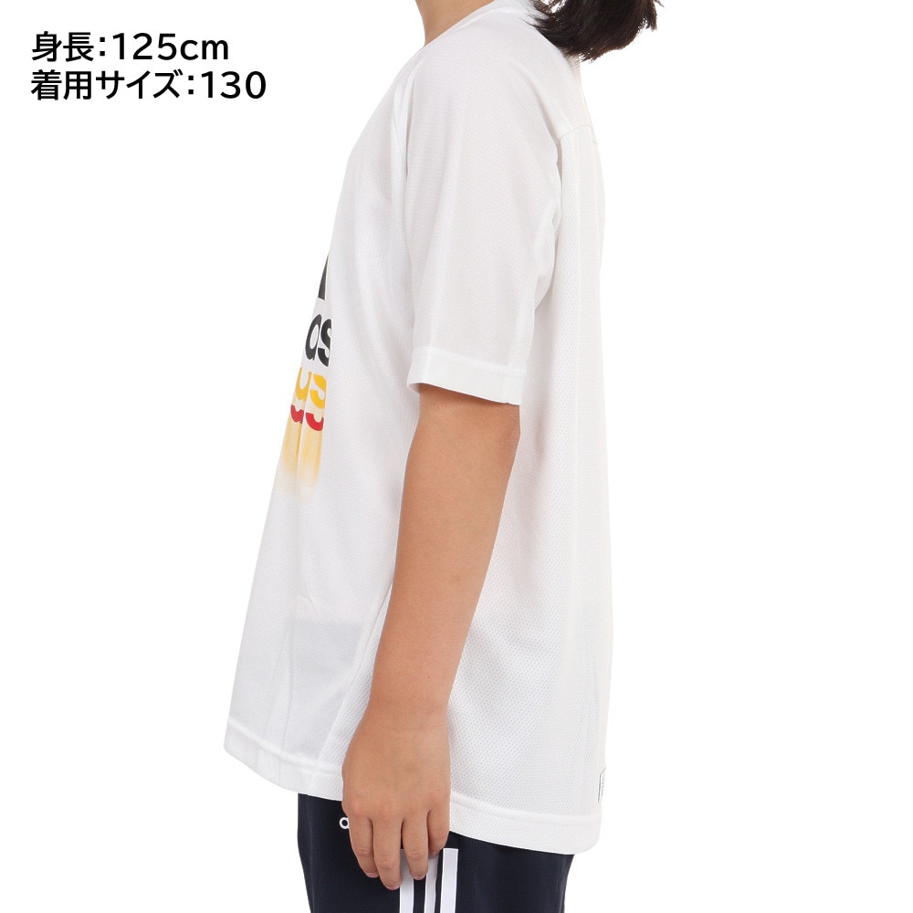 アディダス ジュニア ニット 半袖Tシャツ BVF63-IA9317(130 ホワイト