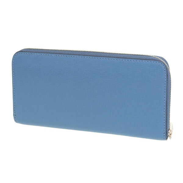 日本製新作フルラ ラウンドジップ長財布 レザー　ブルー 財布