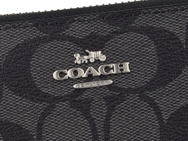 送料無料】コーチ COACH ラウンドファスナー長財布 シグネチャー