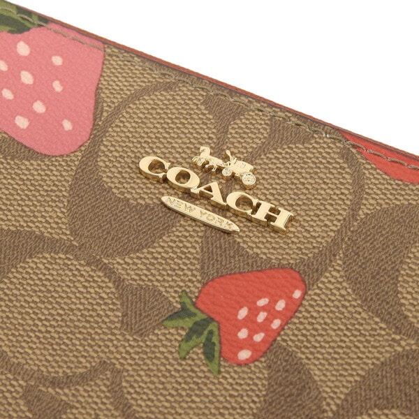 正規品] 新品未使用 COACH コーチ シグネチャー イチゴ柄 カーキ