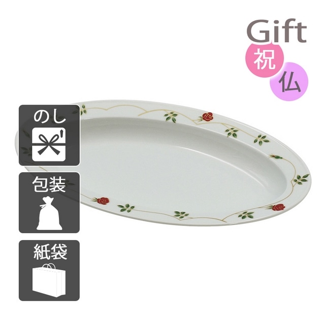 食器皿 香蘭社 ローズリング 24cmオーバルプレート: Gift style｜JRE MALL