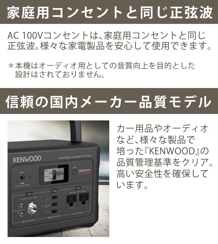 エコ充電セットB）ケンウッド BN-RK600-B ポータブル電源 ＆ ソーラー