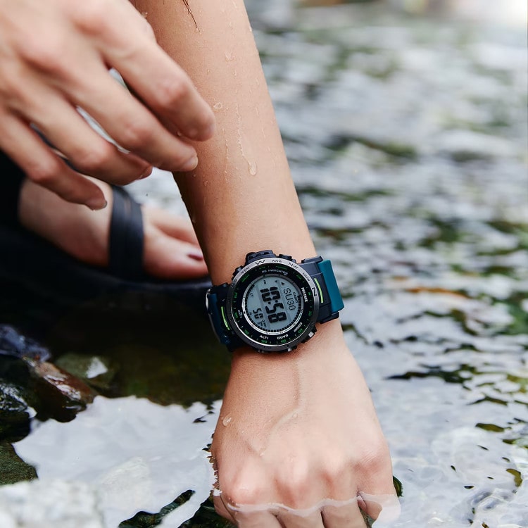 【値打ち】CASIOカシオPROTREKプロトレックメンズ腕時計ラウンド20気圧防水チタンバンドアナデジモバイルリンクフィッシングタイマー海1年保証 PRO TREK