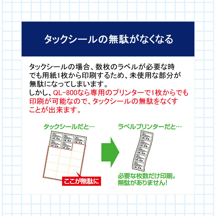 交換用ラベルとお掃除クロス付）ブラザー 感熱ラベルプリンター QL-800