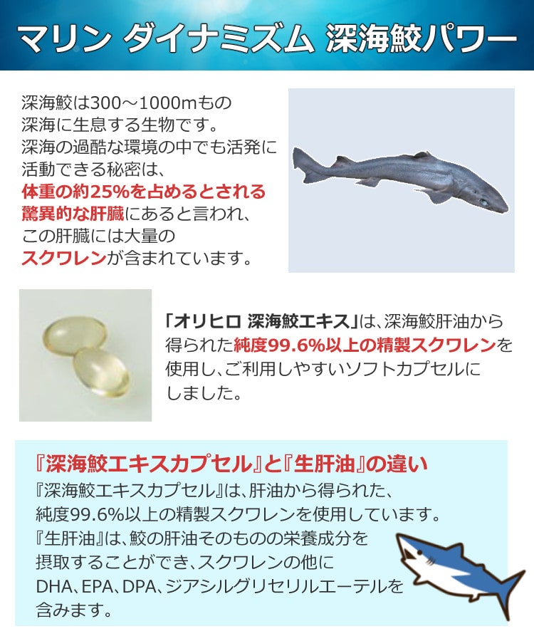 オリヒロプランデュ 深海鮫エキスカプセル 360粒 x 5個 - 健康食品