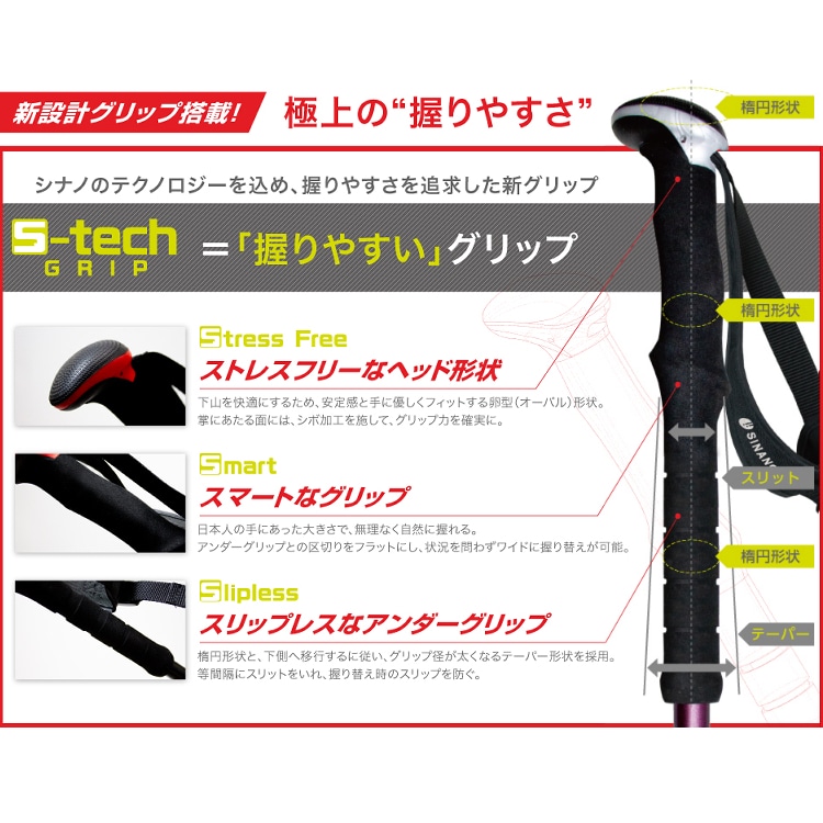 ９０−１１５ｃｍシナノ ファースト115カーボンW２本セット - 登山用品