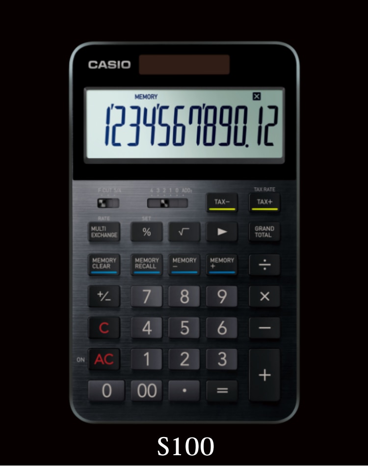 カシオ S100 S100BU プレミアム電卓 CASIO(ブルー): ホーム