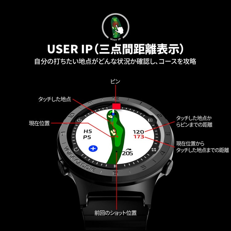 ボイスキャディ A3 腕時計タイプ Voice Caddie GPS 時計型 距離計 日本 ...