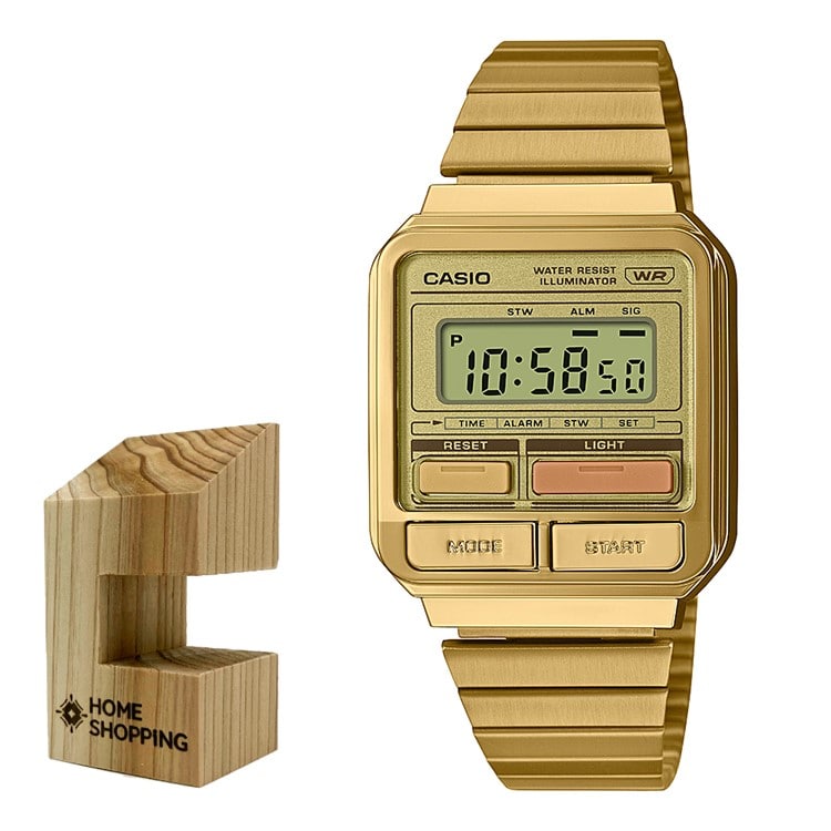木製時計スタンド付）カシオ CASIO 腕時計 A120WEG-9AJF スタンダード