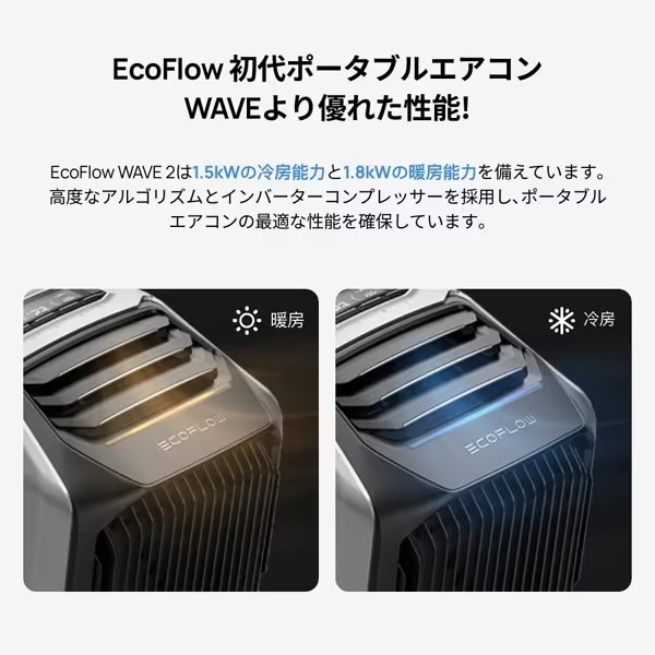 エコフロー EcoFlow WAVE 2 ポータブルエアコン【ZYDKT210-JP 